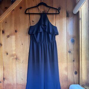 CLOSE OUT SALE: H&M Sheer Navy Blue Spaghetti strap maxi dress - Size 10